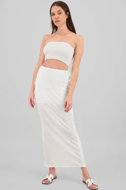 Falda midi textura