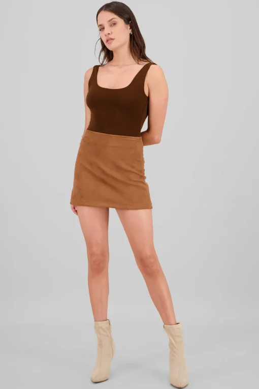Falda mini suede lisa