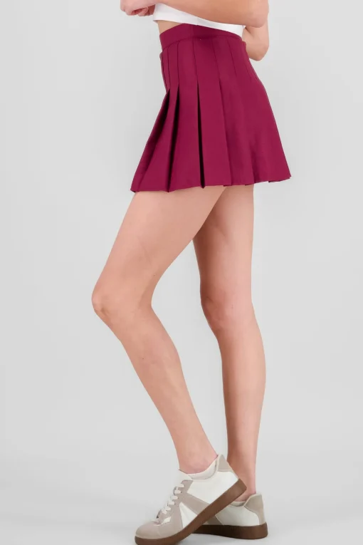 Falda mini tableada lisa