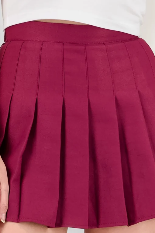 Falda mini tableada lisa