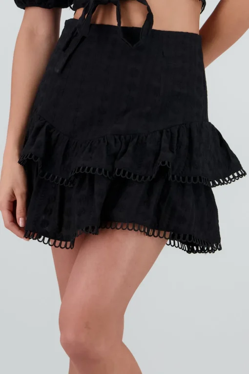 Falda mini textura olanes