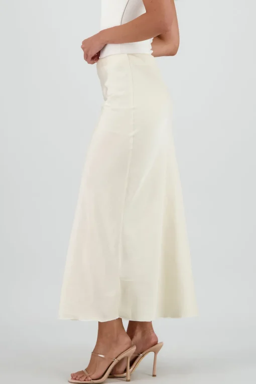Falda satin midi