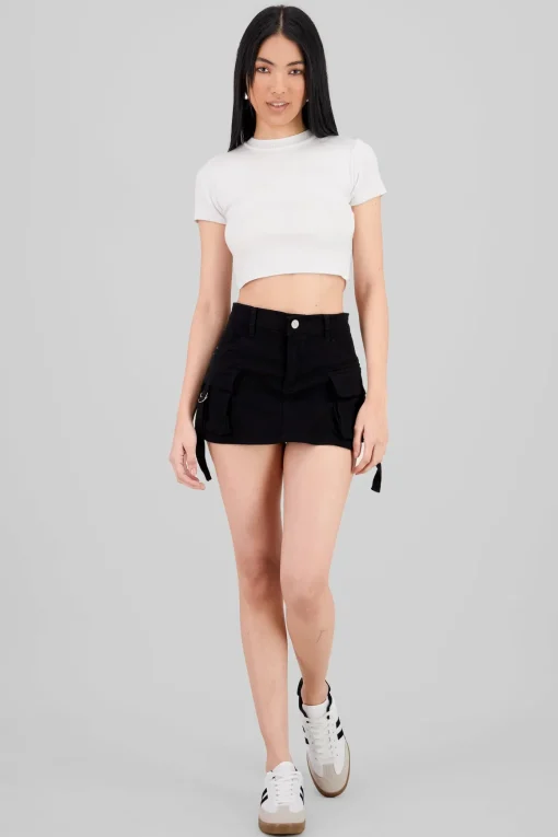 Falda Short 2 Bolsas Con Tiras
