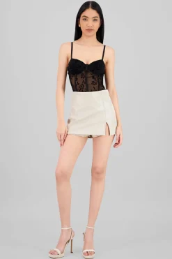 Falda short PU mini