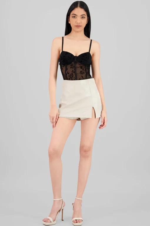 Falda short PU mini