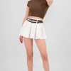 Falda tableada doble cinturon