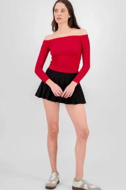 Falda tableada lisa