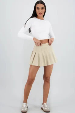 Falda tableada lisa