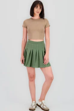 Falda tableada mini