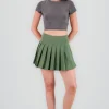 Falda tableada mini lisa