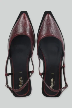 Flat suela ancha slingback crack