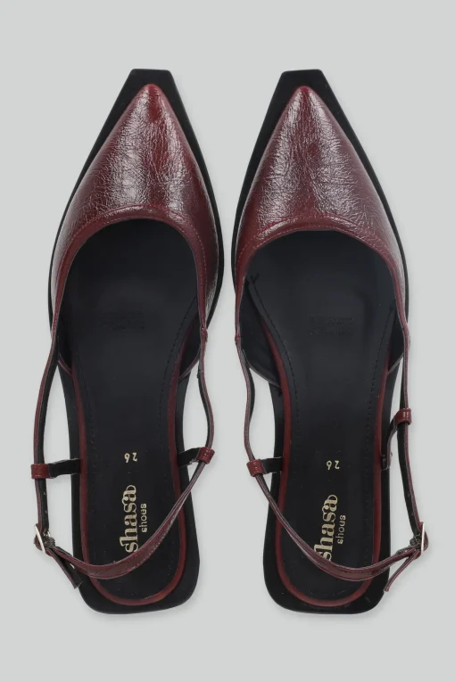 Flat suela ancha slingback crack