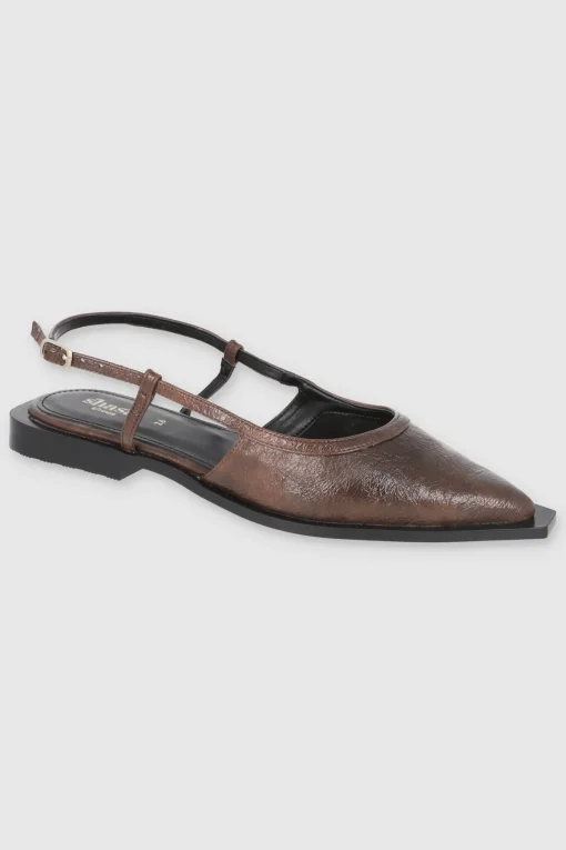 Flat suela ancha slingback crack