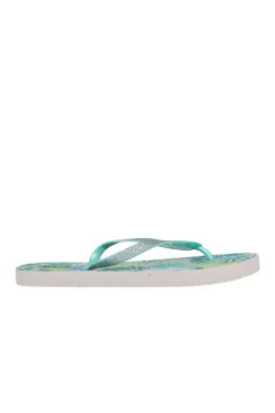 Flip flop brillos hojas tropicales