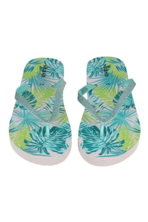Flip flop brillos hojas tropicales