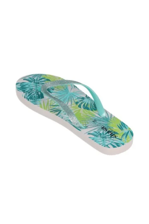 Flip flop brillos hojas tropicales