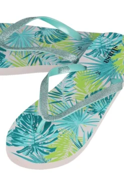 Flip flop brillos hojas tropicales