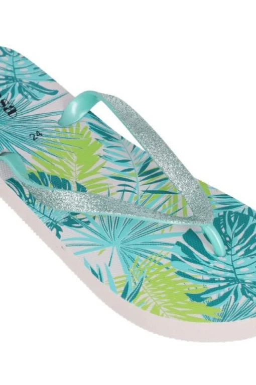 Flip flop brillos hojas tropicales