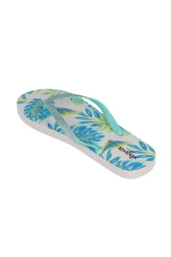 Flip flop tiras brillos hojas
