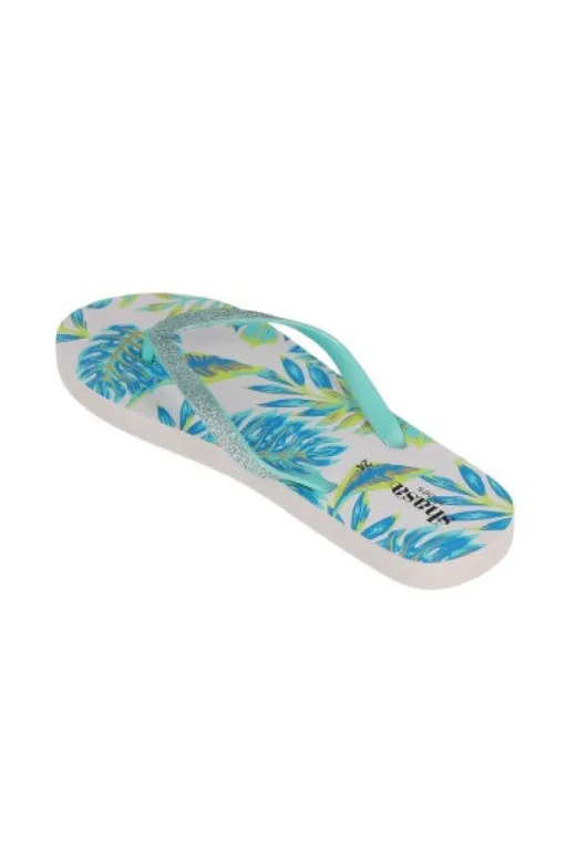 Flip flop tiras brillos hojas