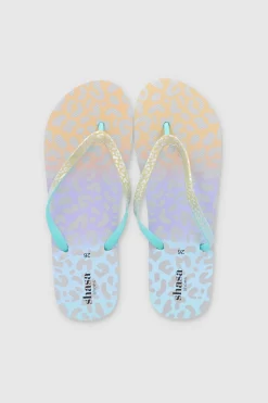 Flip Flops Animal Print Metálico