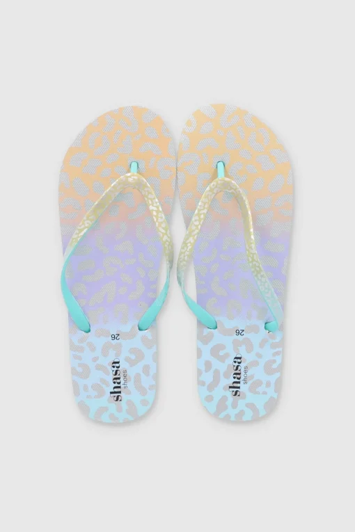 Flip Flops Animal Print Metálico
