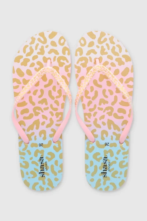 Flip Flops Animal Print Metálico