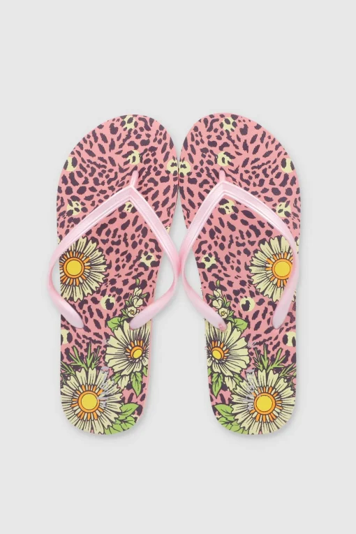 FLIP FLOPS LEOPARDO FLORES