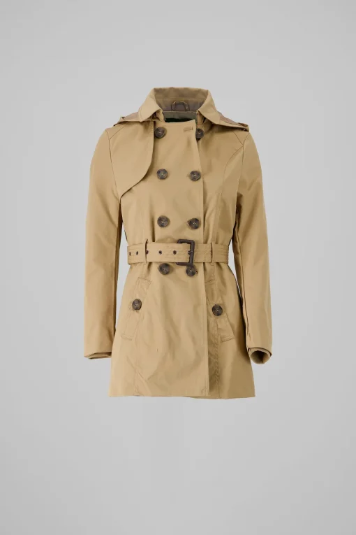 Gabardina ajustada capucha