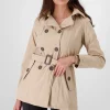 Gabardina monocolor botones cinturón