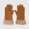 Guantes gamuza pinzas detalle peluche monocolor