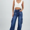 Jeans cargo 2 bolsas con fuelles