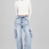 Jeans cargo 2 bolsas con fuelles