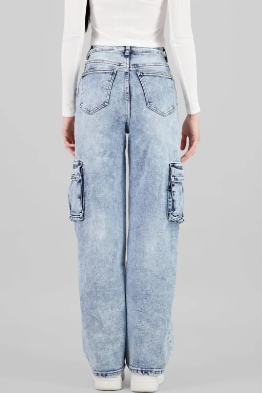 Jeans cargo 2 bolsas con fuelles