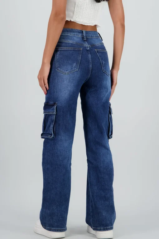 Jeans cargo 2 bolsas con fuelles