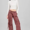 Jeans cargo dos bolsas tira