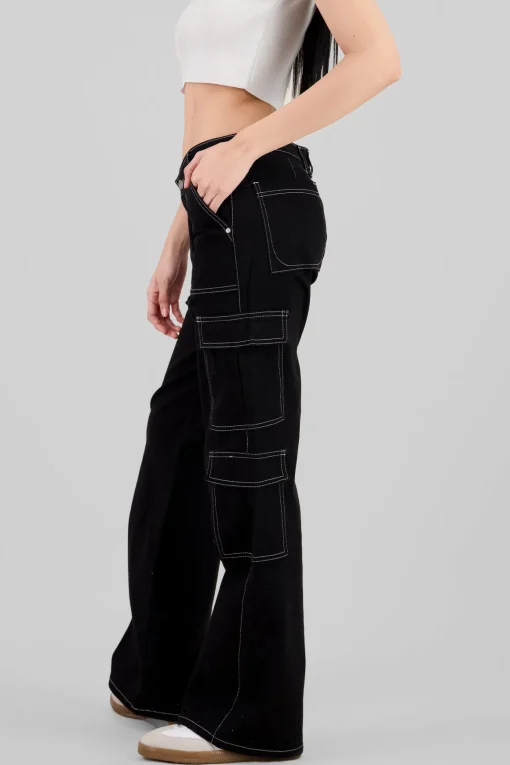 Jeans cargo pierna recta