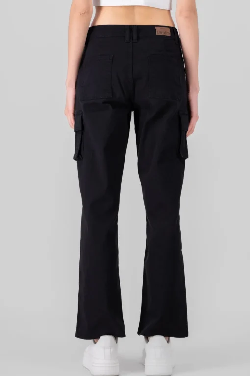 Jeans cargo straight monocolor
