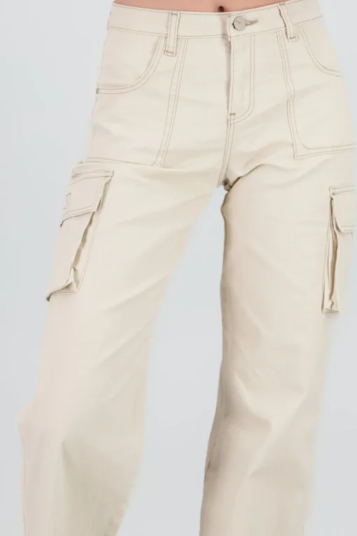 Jeans cargo wide leg lisos