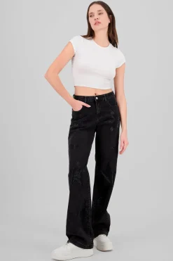 Jeans wide leg estrellas