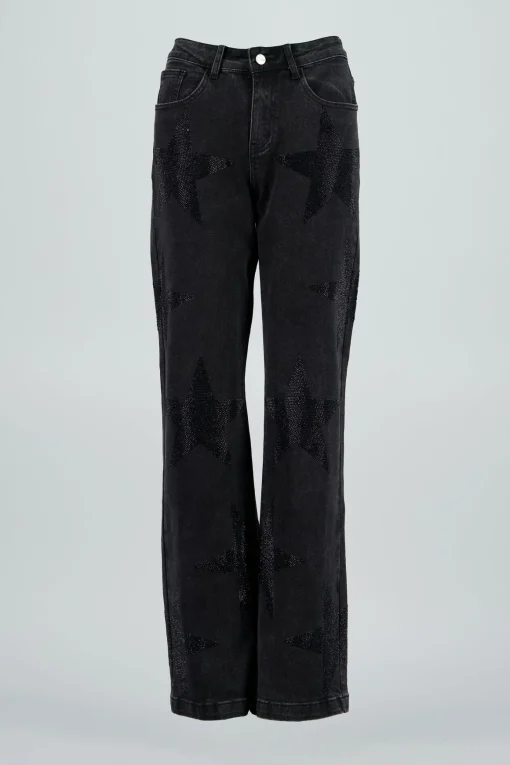 Jeans wide leg estrellas