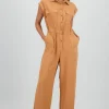 Jumpsuit manga corta con botones