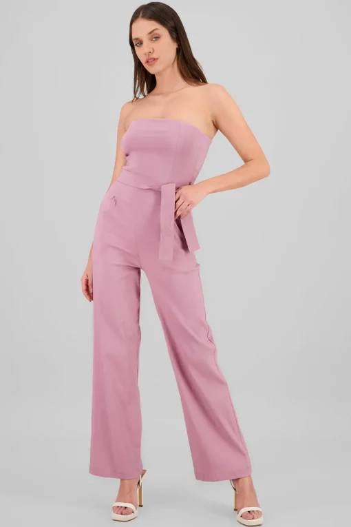 Jumpsuit strapless detalle cinturon