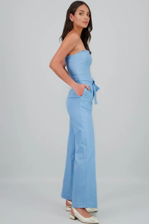 Jumpsuit strapless detalle cinturon