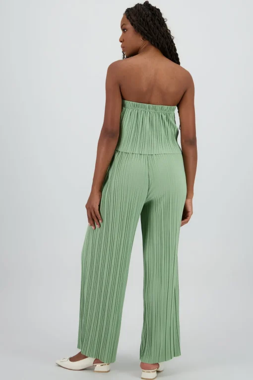 Jumpsuit strapless plisado
