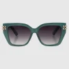 Lente cuadrado cateye con detalle metalico