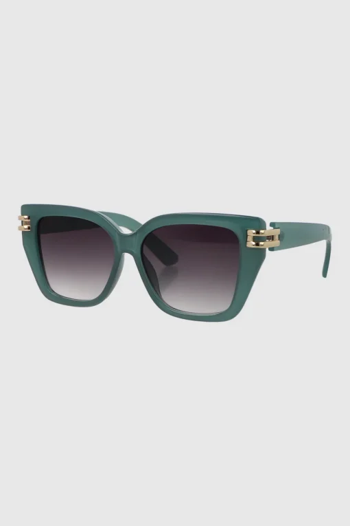 Lente cuadrado cateye con detalle metalico