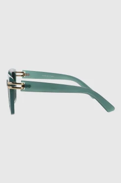 Lente cuadrado cateye con detalle metalico