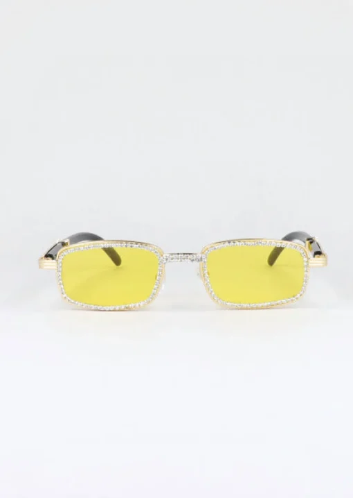 Lentes sol cuadrados brillos incrustados