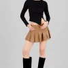 Mini falda tableada lisa PU